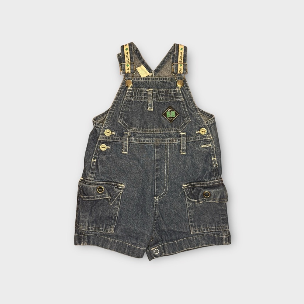 Baby Beluga Vintage Shortall Medium Denim Wash Overalls